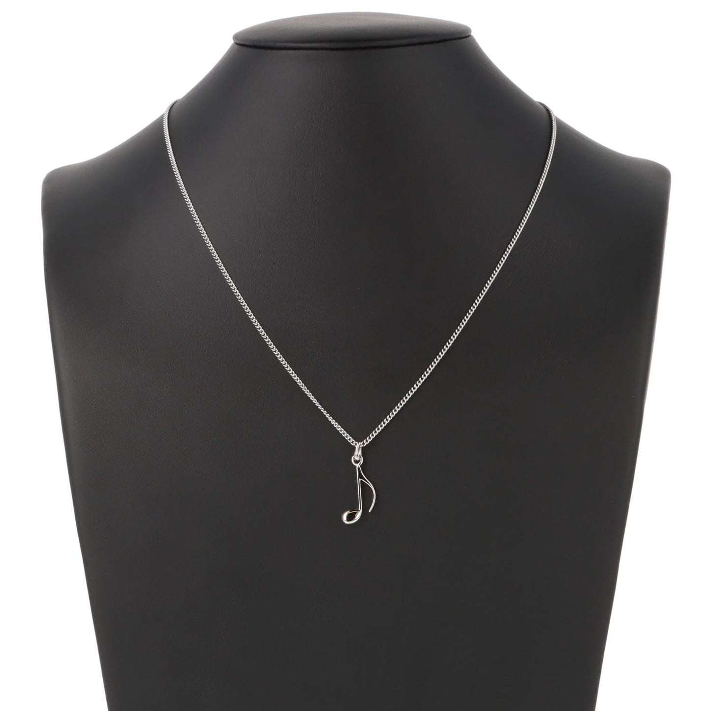 Eighth note pendant, with chain, silver or gold plated, note