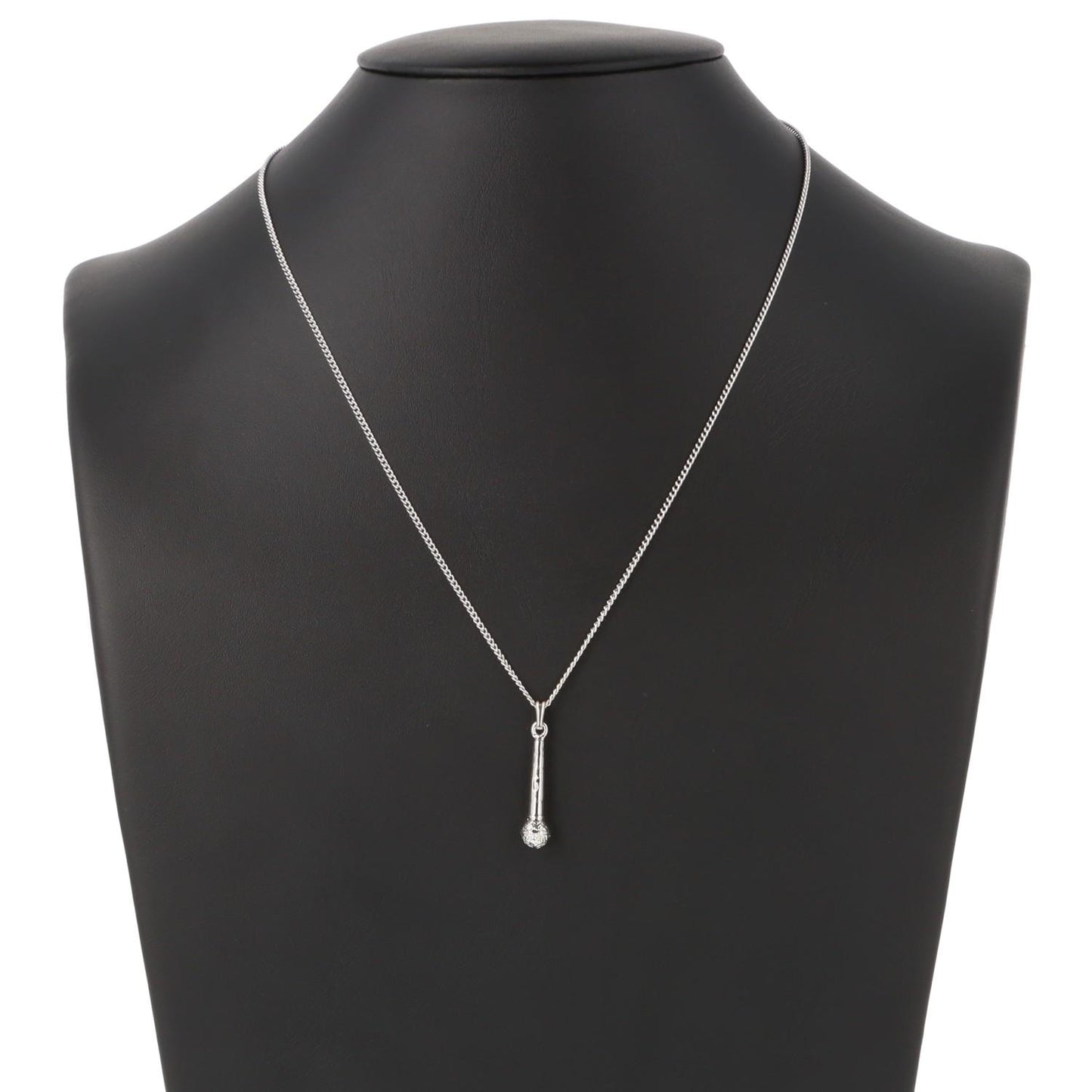 Microphone pendant, with chain, silver-plated or gold-plated