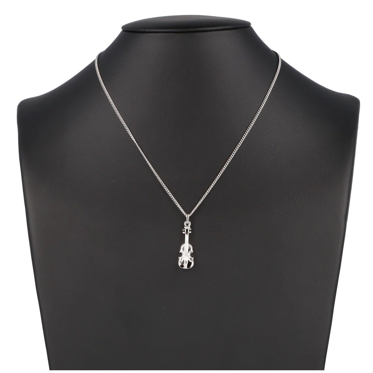 Violin pendant, with chain, silver-plated or gold-plated, violin