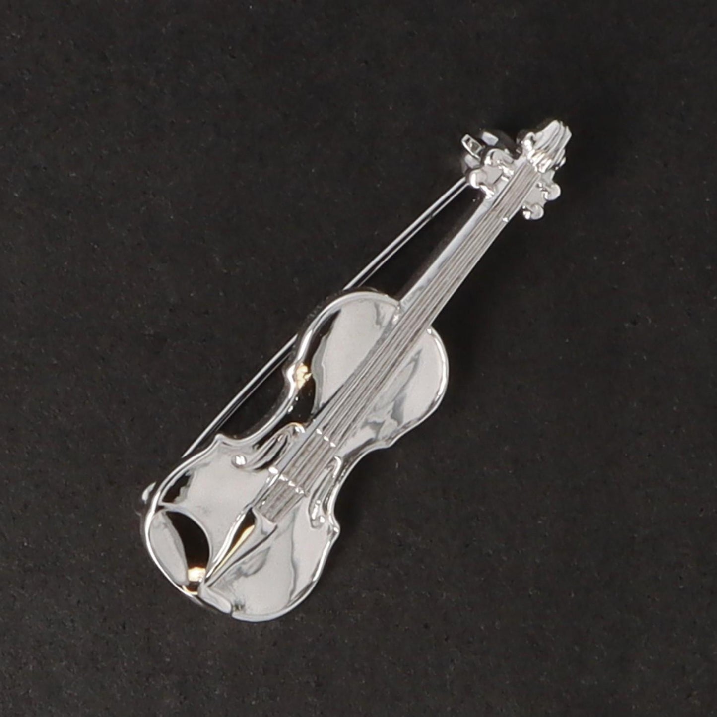 Instrument brooch, various designs, silver-plated