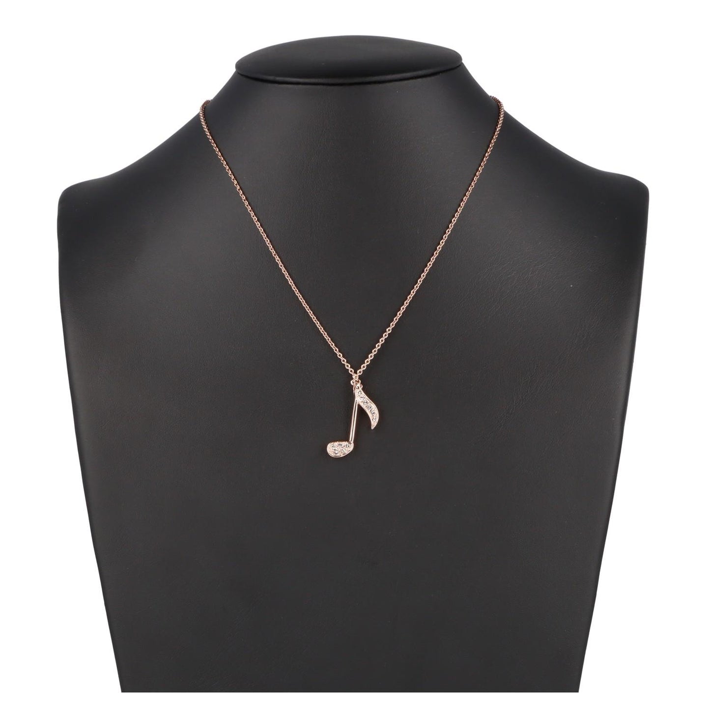 Pendant with chain "Strauss Note" in rose gold with crystals