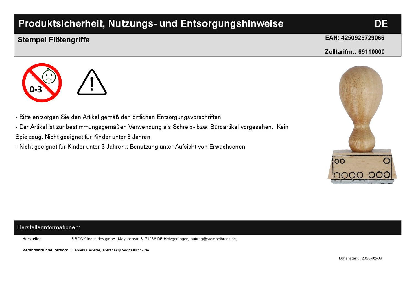 Stempel Flötengriffe