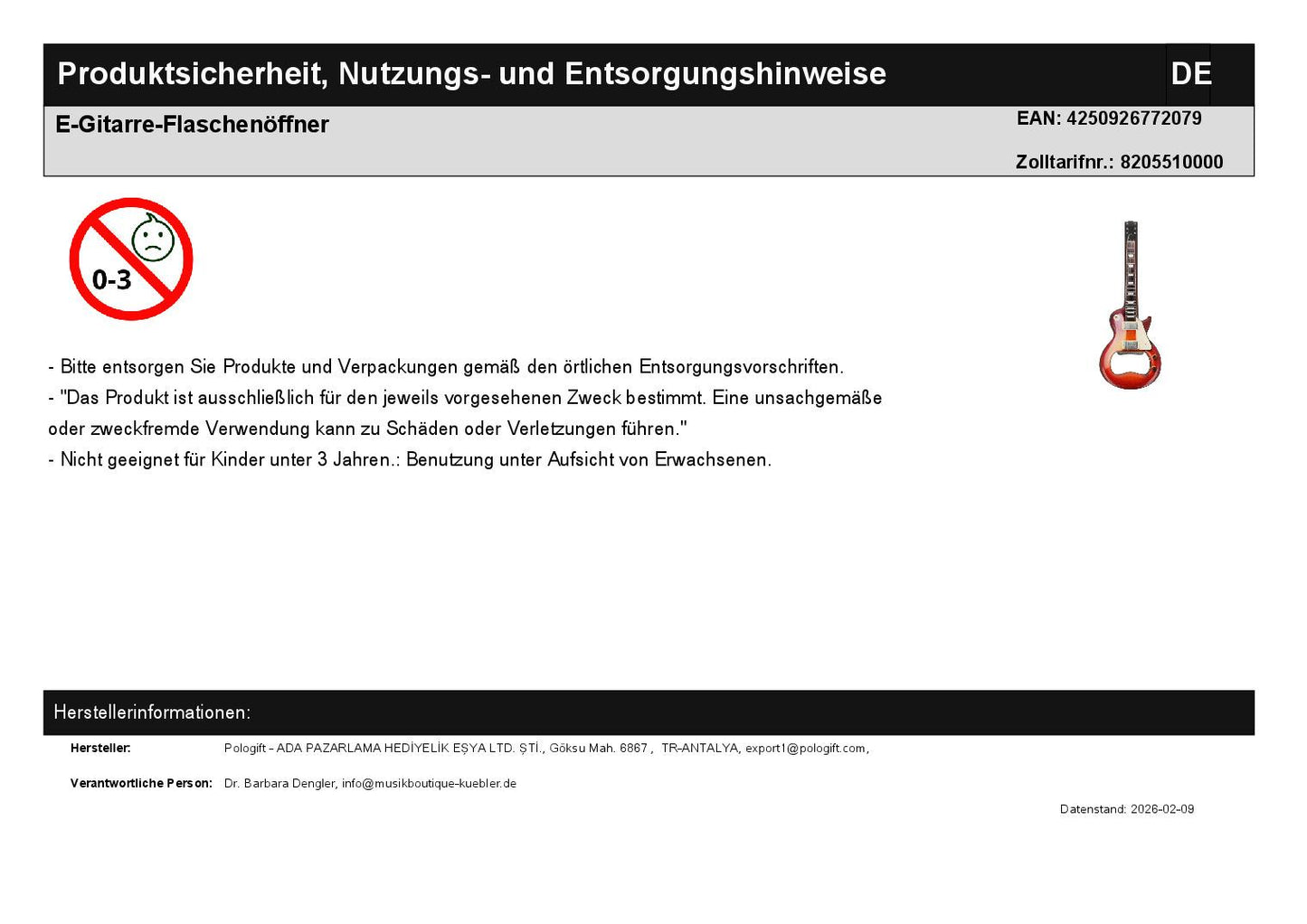 E-Gitarre-Flaschenöffner