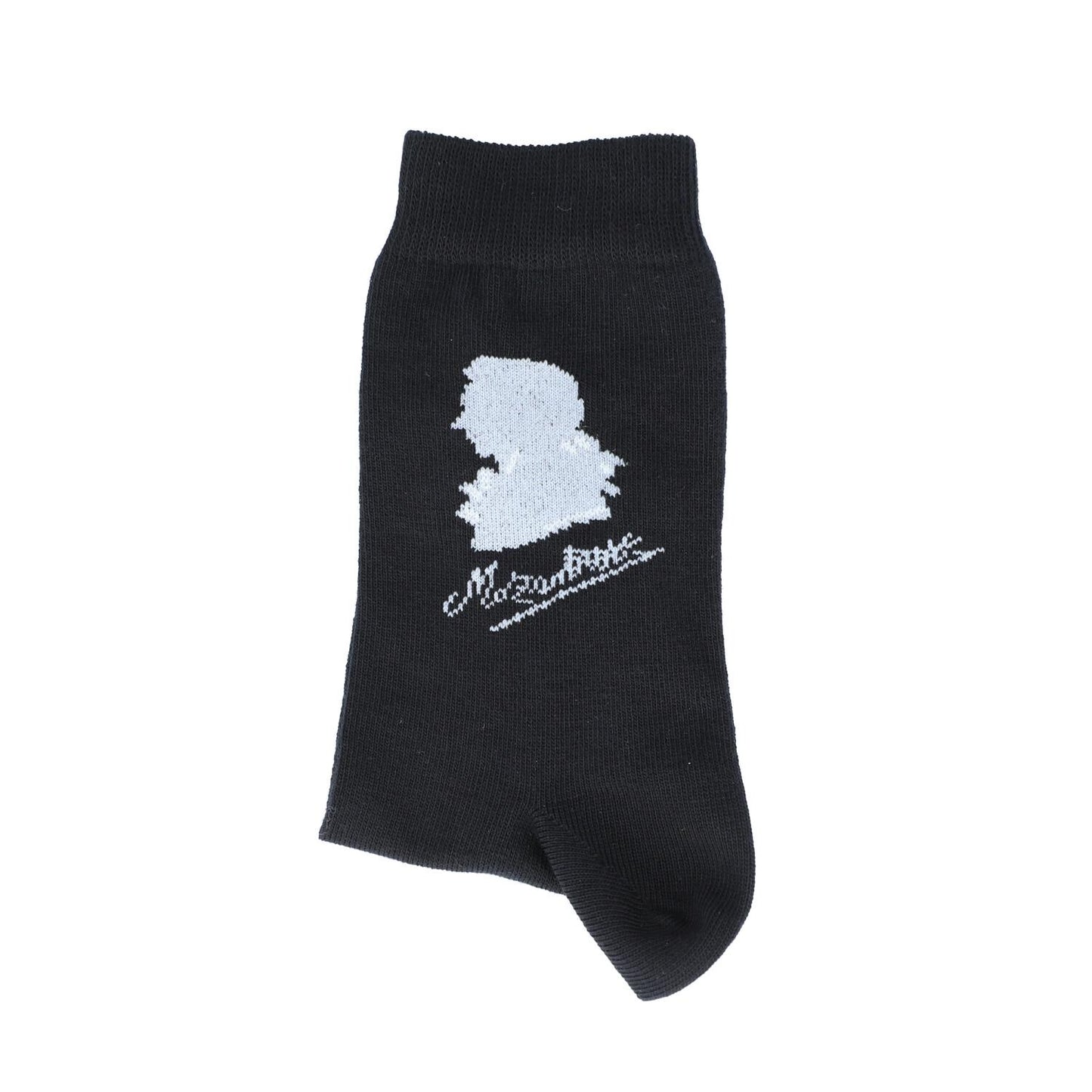 Mozart-Socken mit Silhouette und Unterschrift, Komponist, Musik-Socken