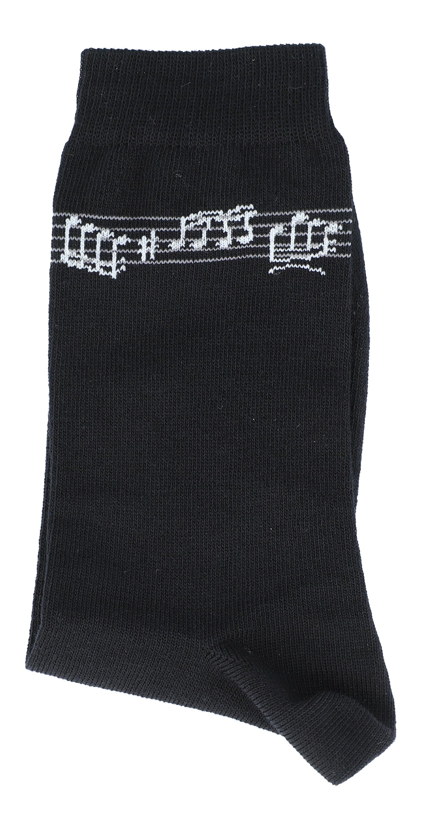 Socken mit eingewebtem Notenband, Noten, Notenlinie, Musik-Socken