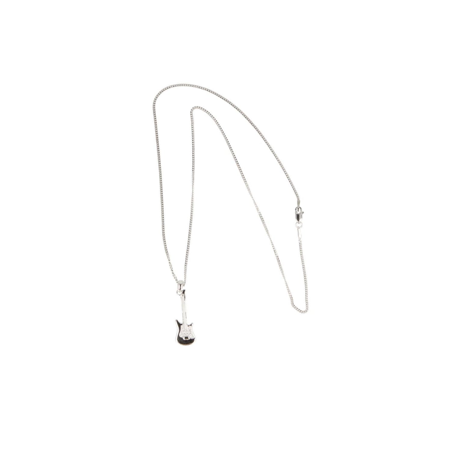 925 Sterling Silber E-Gitarre-Anhänger mit Kette in Geschenkbox