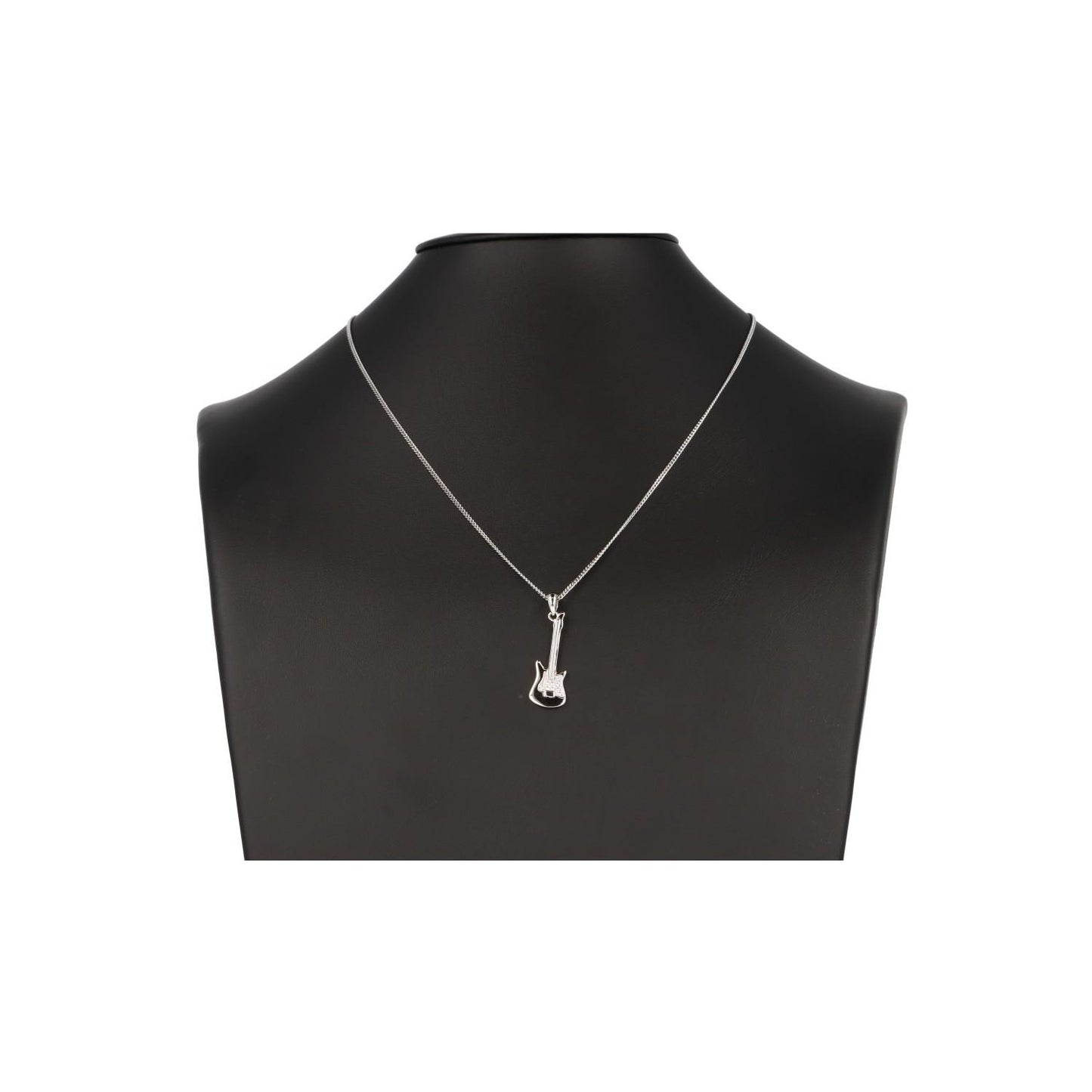 925 Sterling Silber E-Gitarre-Anhänger mit Kette in Geschenkbox