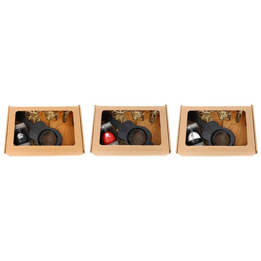Geschenkset mit musikalischem PiepEi, Ukulele-Eierschneider und Mini-Brettchen in Faltschachtel