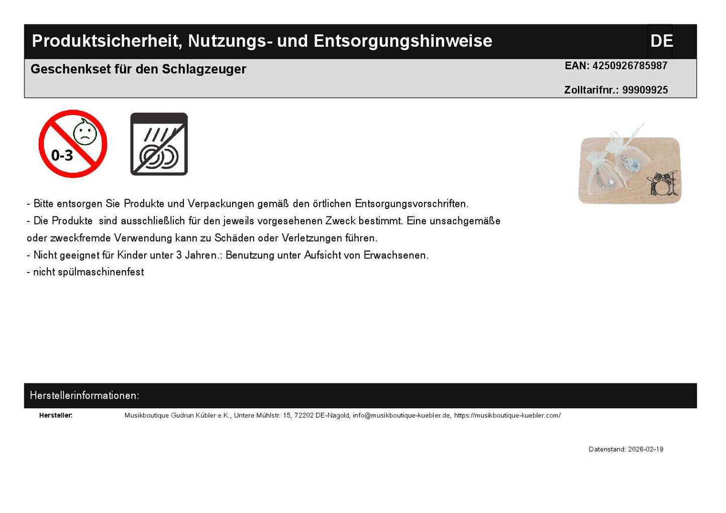 Geschenkset für den Schlagzeuger