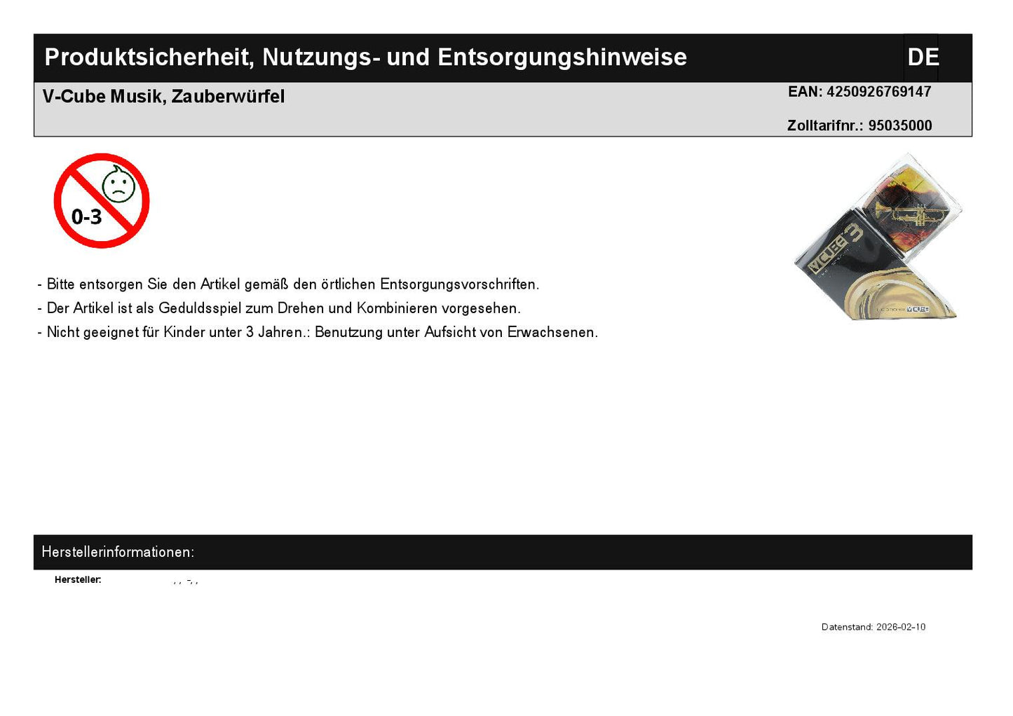 V-Cube Musik, Zauberwürfel