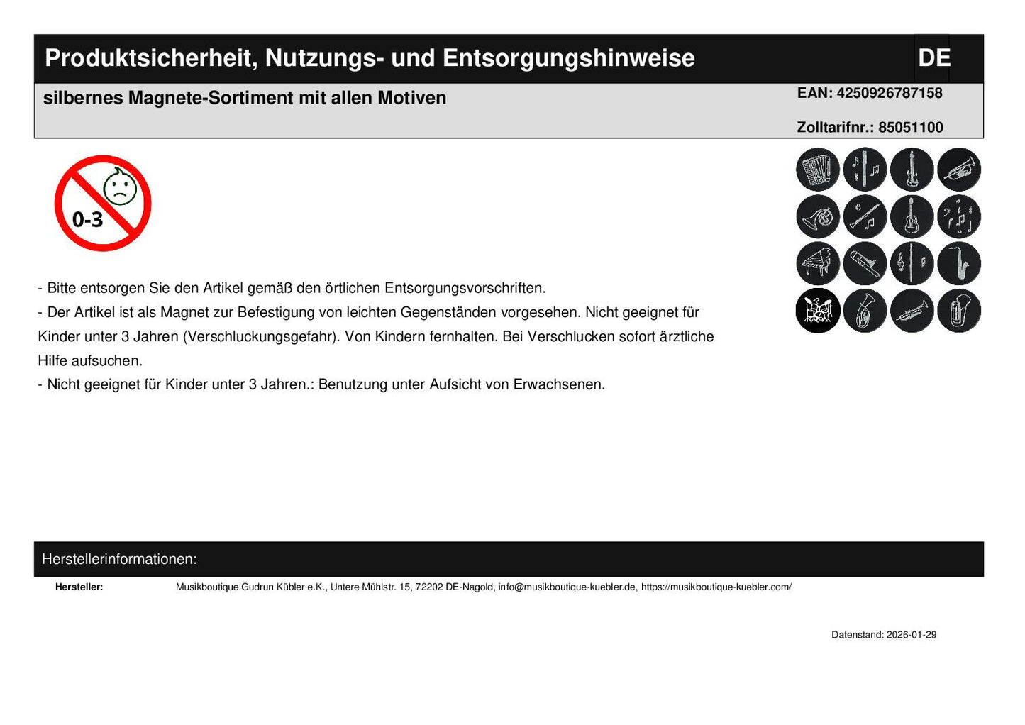 silver magnet assortment with all motifs