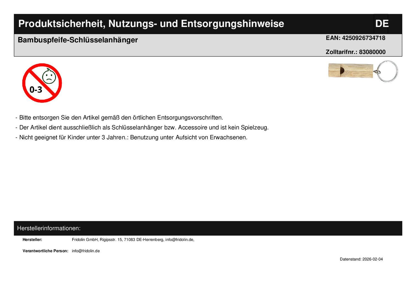 bamboo pipe keychain