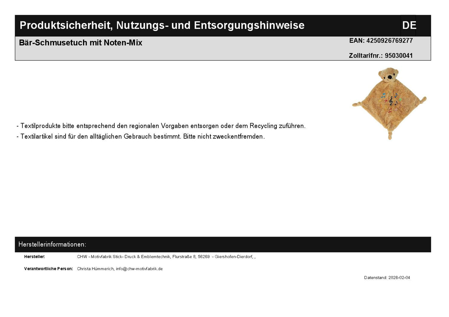 bear comforter with note mix