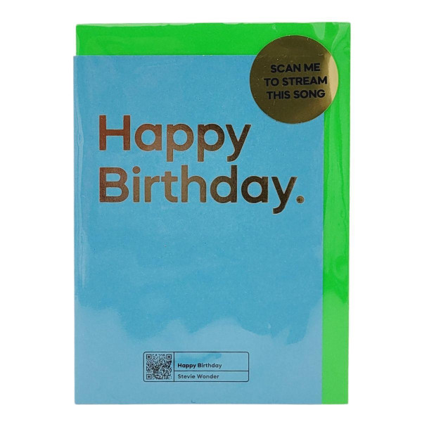 Doppelkarte Happy Birthday  (Scanne mich, um den Song zu hören)