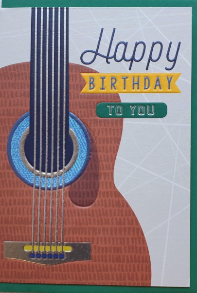 Doppelkarte Happy Birthday to you Gitarre