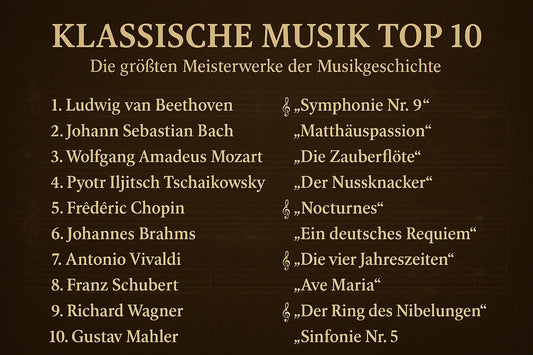 Grafik von top 10 Liste klassische Musik