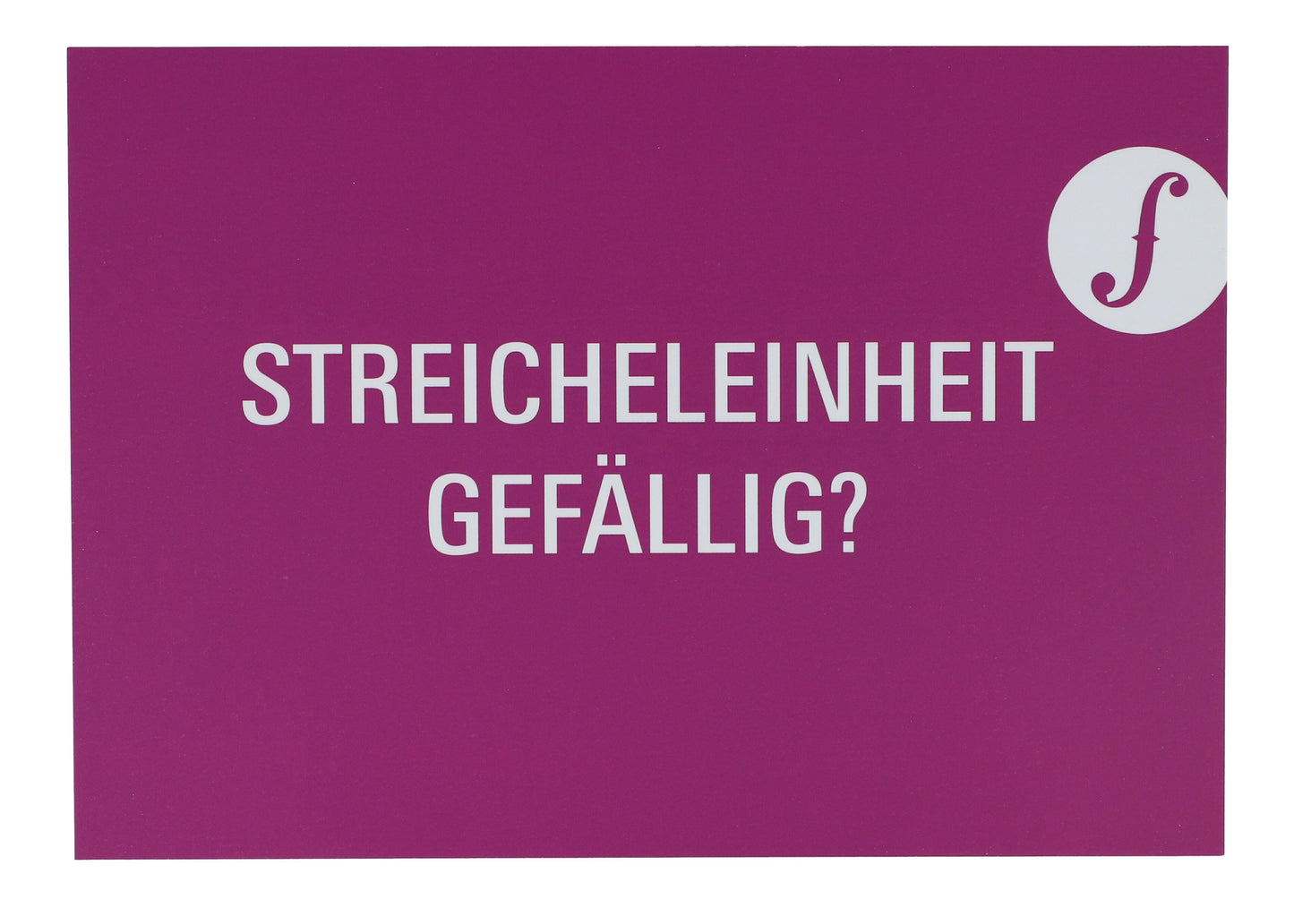 Postkarte "Streicheleinheiten gefällig?" für musikalische Streicher