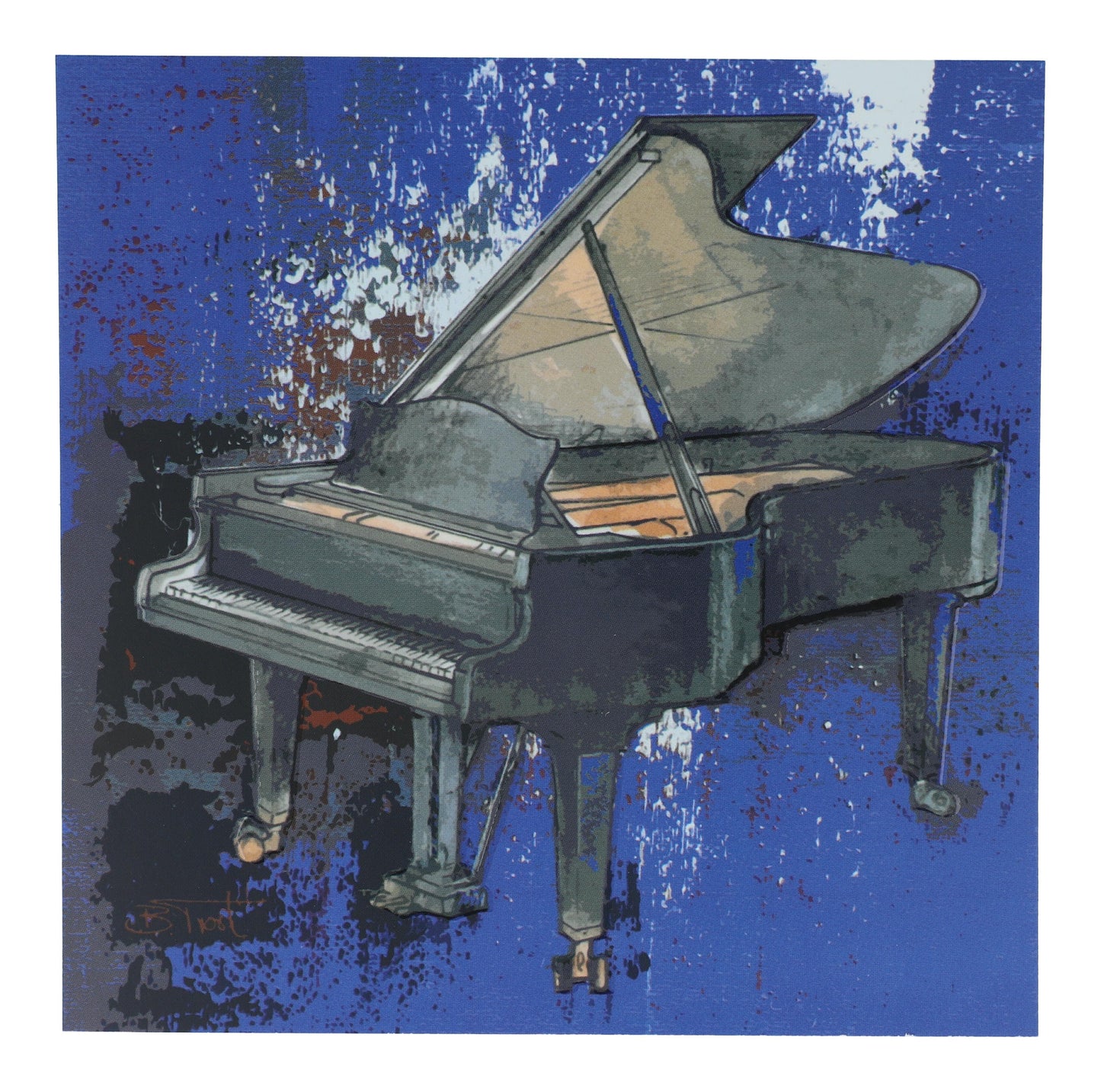 Postkarte Piano von Bernadette Trost