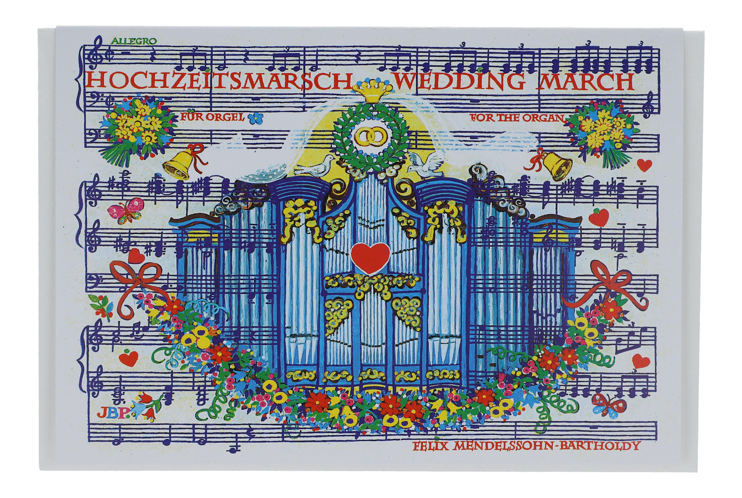 Double card, Wedding March by Felix Mendelssohn Bartholdy