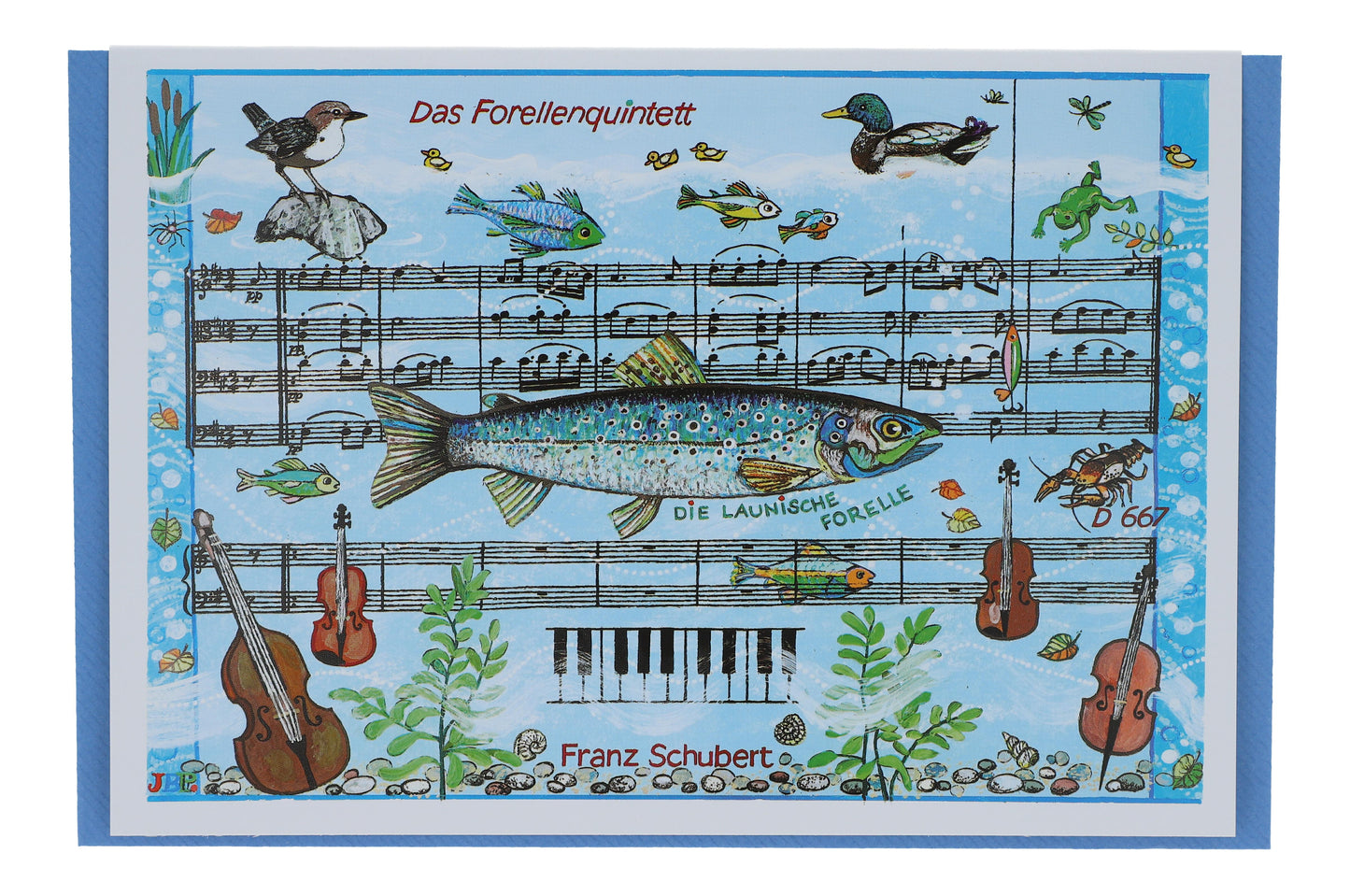 Double card, the Trout Quintet by Franz Schubert