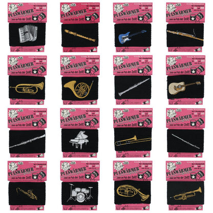 Sweatband with embroidered instruments