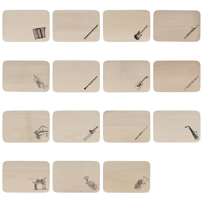 Schneidebrett bedruckt mit Instrumenten