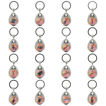 colorful keychains with instruments and musical motifs (one-sided)