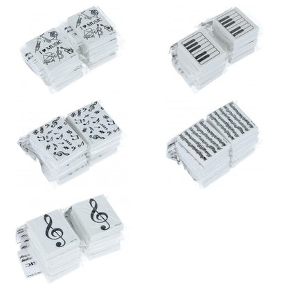 Pack of 10 erasers, 5 different music motifs