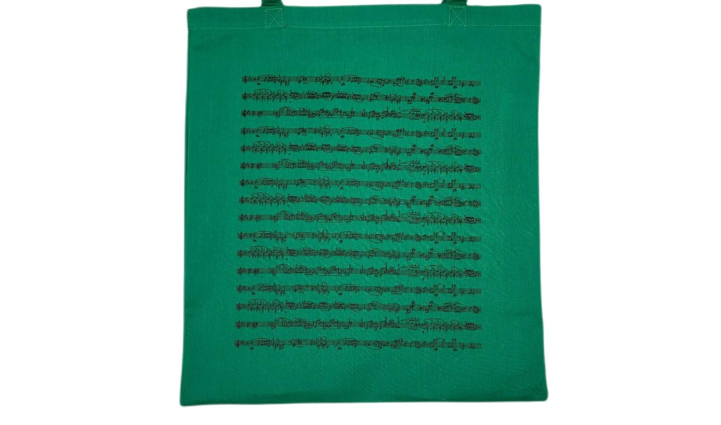 Music line tote bag with long handles, various colors