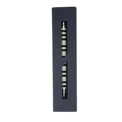 Music design ballpoint pen in dark blue cardboard gift box, notes, keyboard