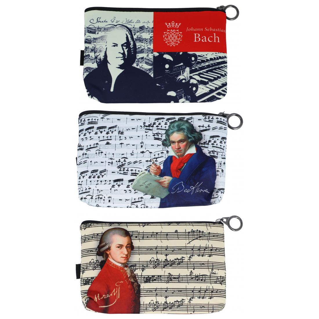 Kosmetiktäschchen mit Komponisten Bach, Beethoven oder Mozart