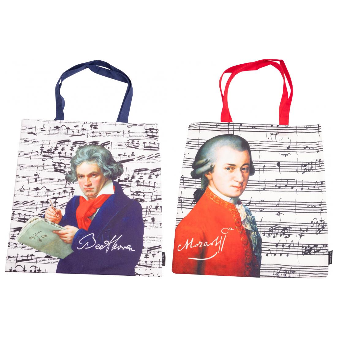 Shopping bag with composers Mozart or Beethoven