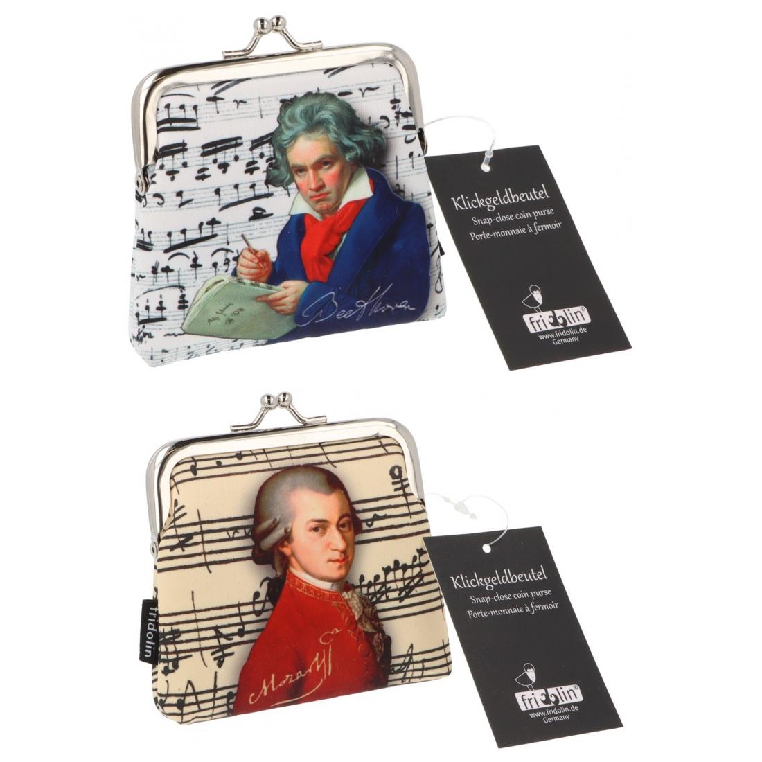 Click wallets with composers Mozart or Beethoven