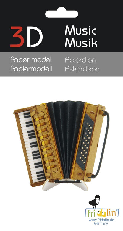 3D-Papiermodell, verschiedene Instrumente zum selbst zusammenbauen