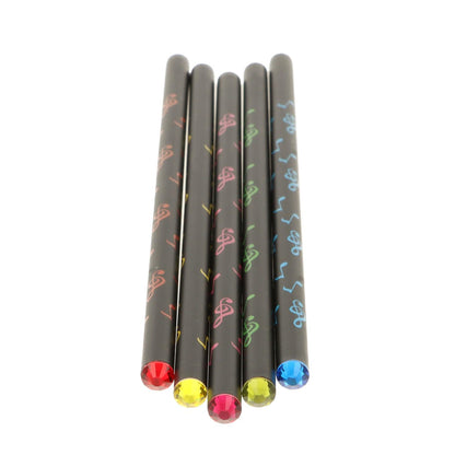 colored note mix pencils with decorative gemstone