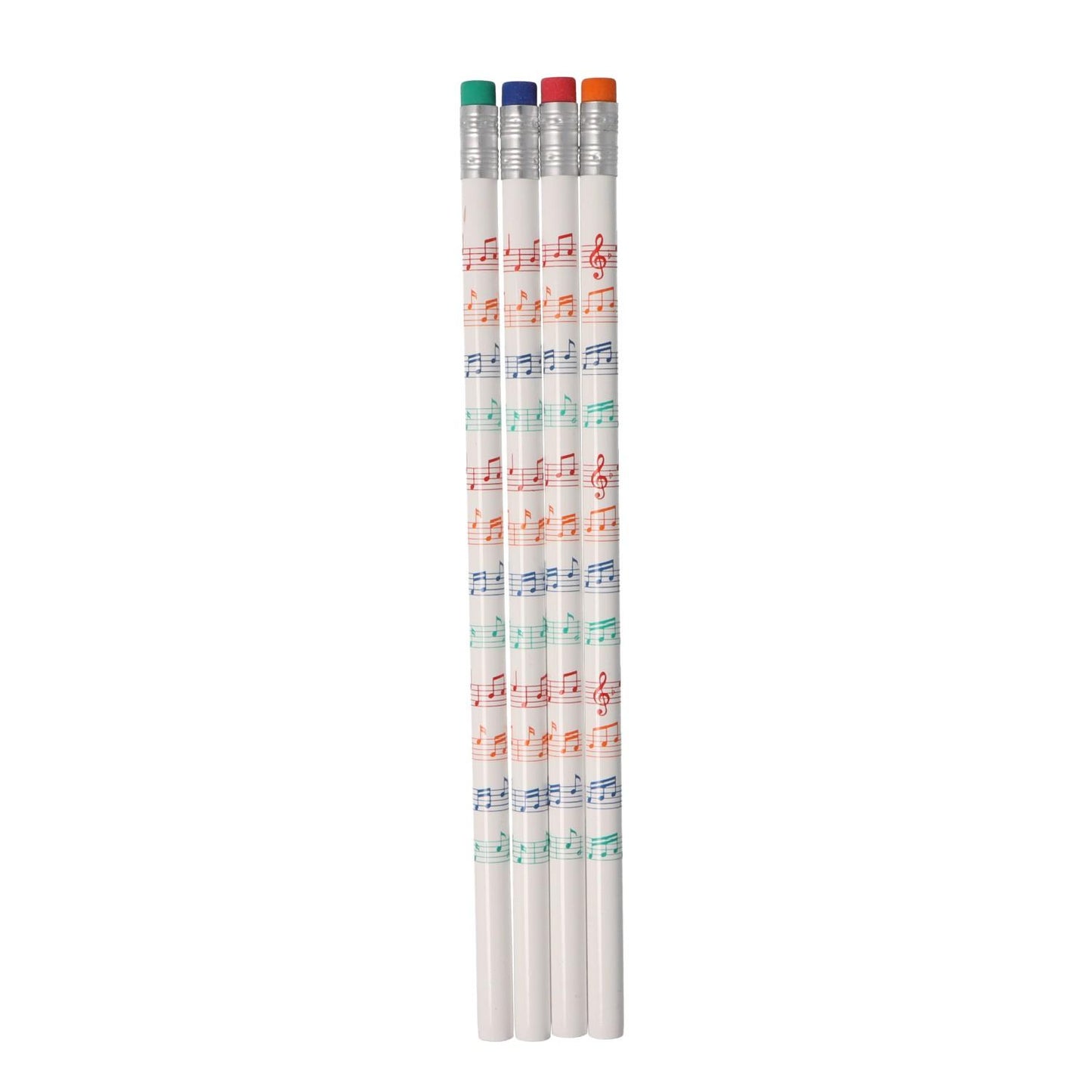 colored music lines pencils with erasers