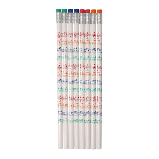 colored music lines pencils with erasers