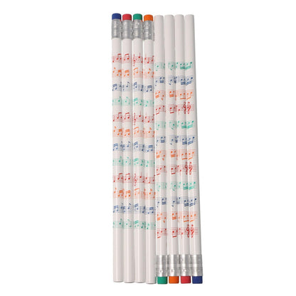 colored music lines pencils with erasers