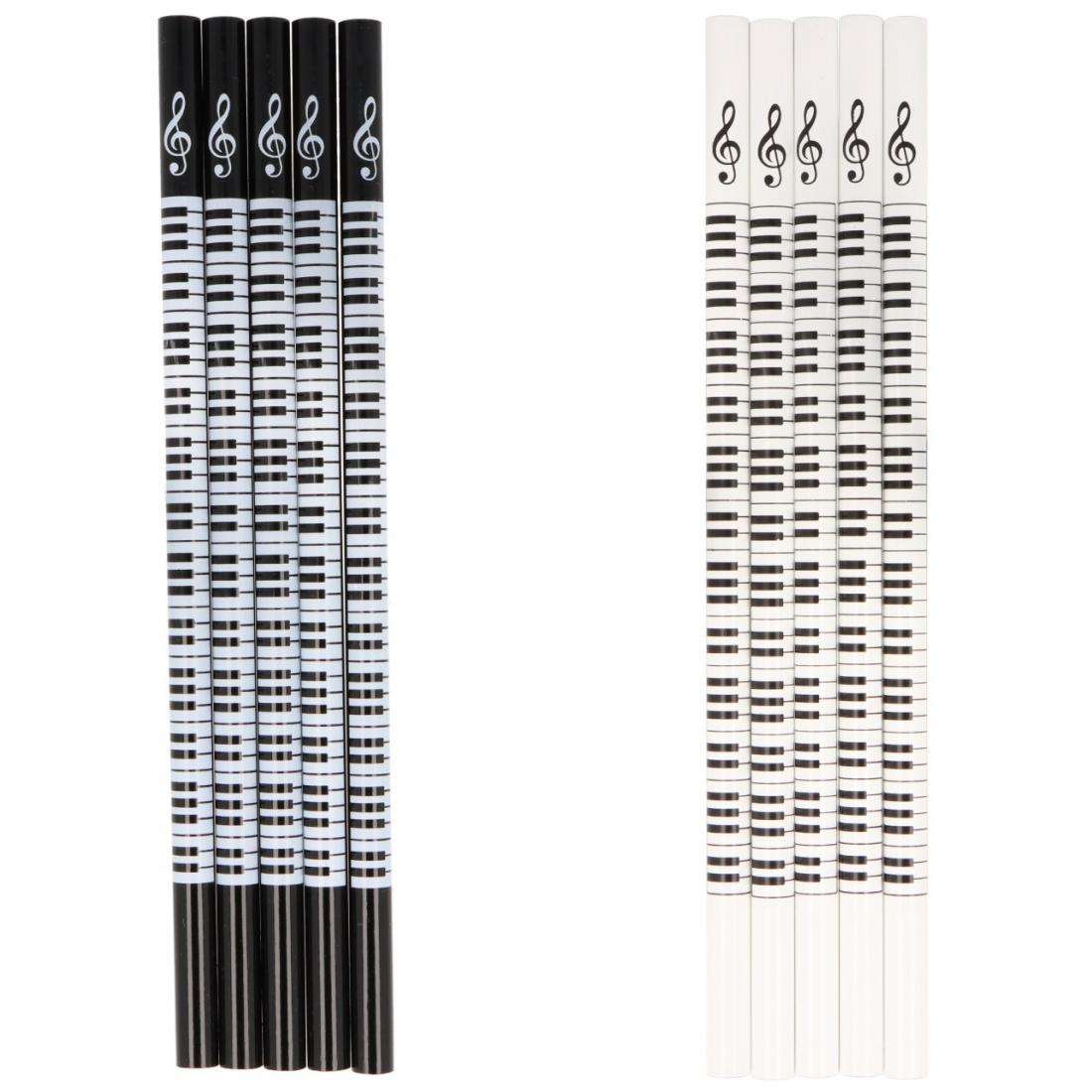 Pack of 5 keyboard pencils, keyboard and clef