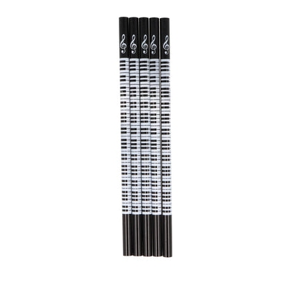 Pack of 5 keyboard pencils, keyboard and clef