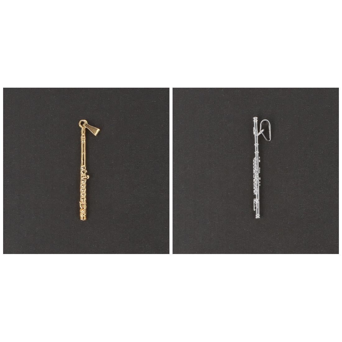 Flute pendant, without chain, silver-plated or gold-plated