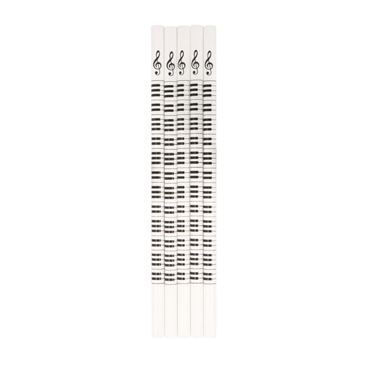 Pack of 5 keyboard pencils, keyboard and clef