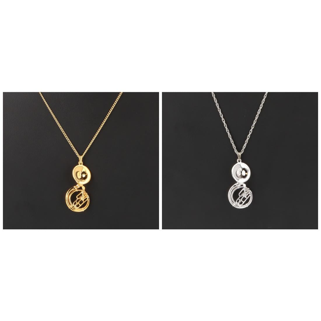 Sousaphon-Anhänger, mit Kette, versilbert oder vergoldet