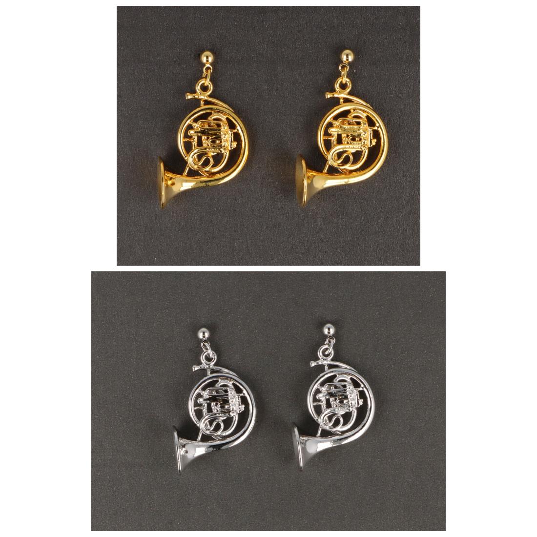 Horn earrings, silver-plated or gold-plated