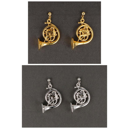 Horn earrings, silver-plated or gold-plated