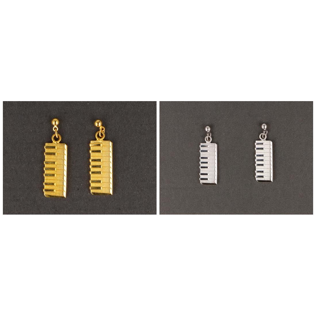 Keyboard earrings, silver-plated or gold-plated