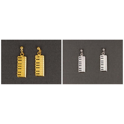 Keyboard earrings, silver-plated or gold-plated