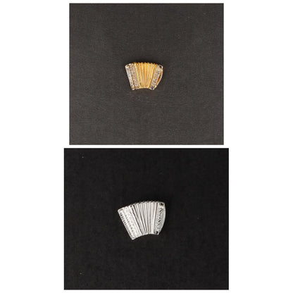 Accordion pin, silver-plated or gold-plated