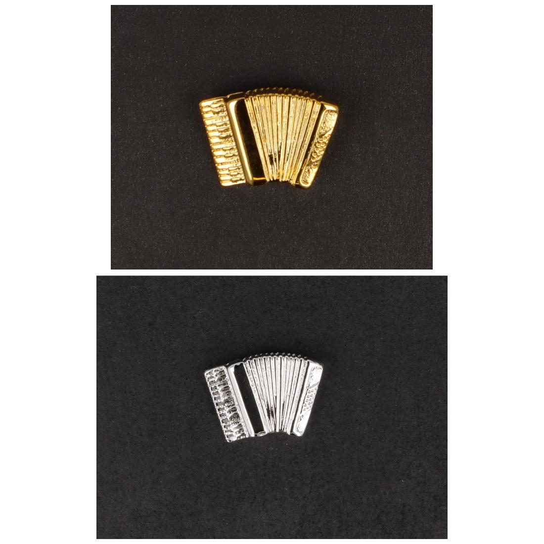 Accordion pin, silver-plated or gold-plated