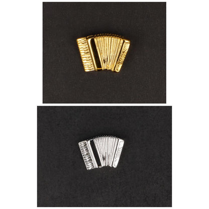 Accordion pin, silver-plated or gold-plated